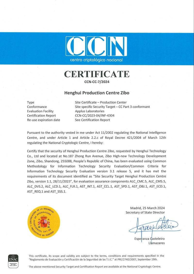 CC EAL6+ Certificate